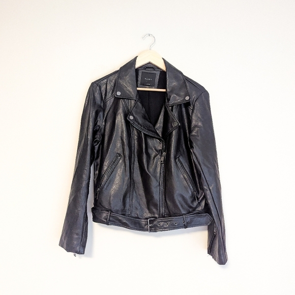 Anthropologie X Elodie Faux Leather Black Motorcycle Jacket - Picture 5 of 5